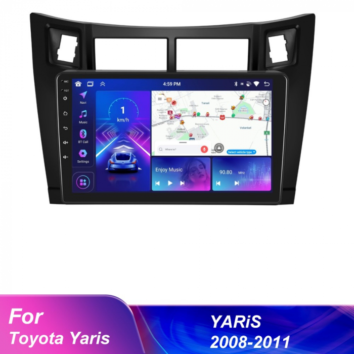 Navigatie Toyota Yaris (2006-2011), Android 12, 4GB RAM 64GB,SLOT SI 4G. DSP, Carplay si Android auto, ecran 9 inch [5]