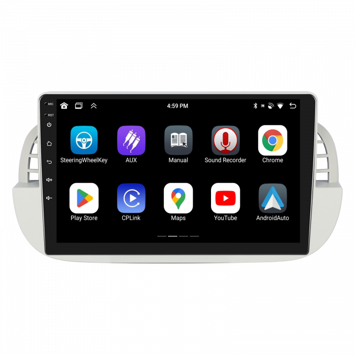 Navigatie FIAT 500 (2007-2015), Android 12, 2GB RAM 32GB, DSP, Carplay si Android auto, ecran 9 inch alb [8]