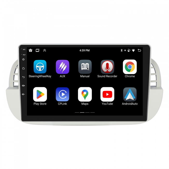 Navigatie FIAT 500 (2007-2015), Android 12, 8GB RAM 128GB, SLOT SIM 4G, DSP, Carplay si Android auto, ecran 9 inch alb [9]