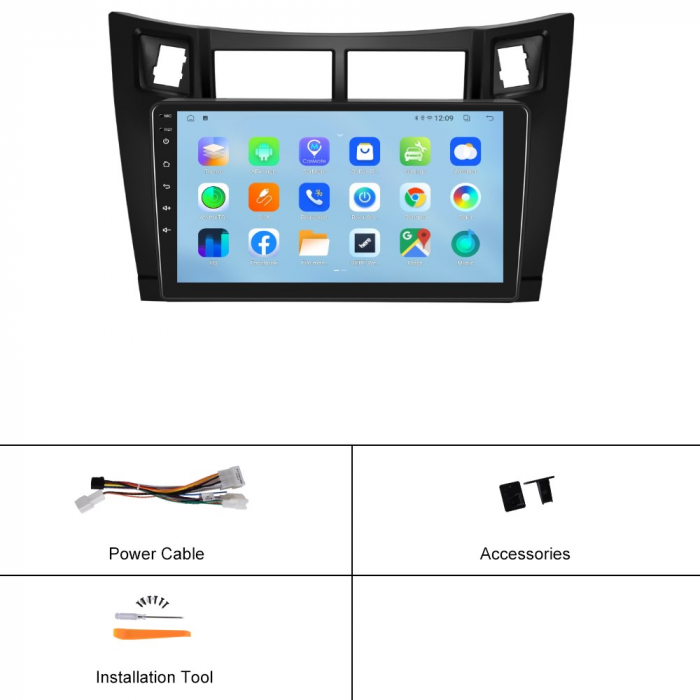 Navigatie Toyota Yaris (2006-2011), Android 12, 2GB RAM 32GB, DSP, Carplay si Android auto, ecran 9 inch [8]