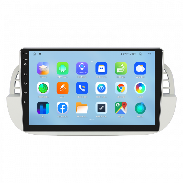Navigatie FIAT 500 (2007-2015), Android 12, 2GB RAM 32GB, DSP, Carplay si Android auto, ecran 9 inch alb [2]