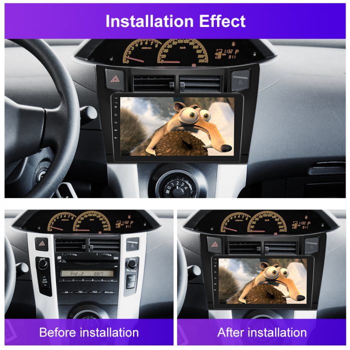 Navigatie Toyota Yaris (2006-2011), Android 12, 4GB RAM 64GB,SLOT SI 4G. DSP, Carplay si Android auto, ecran 9 inch [4]