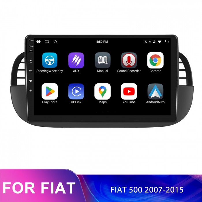 Navigatie FIAT 500 (2007-2015), Android 12, 8GB RAM 128GB, SLOT SIM 4G, DSP, Carplay si Android auto, ecran 9 inch [3]