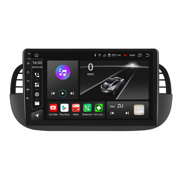 Navigatie FIAT 500 (2007-2015), Android 12, 8GB RAM 128GB, SLOT SIM 4G, DSP, Carplay si Android auto, ecran 9 inch [7]