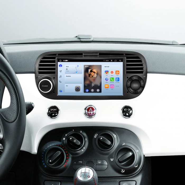 Navigatie Fiat 500 (2007-2015) cu Android 12, 6GB 128GB,SLOT SIM 4G, DSP, Carplay și Android Auto Wi-fi, ecran 7 inch [7]