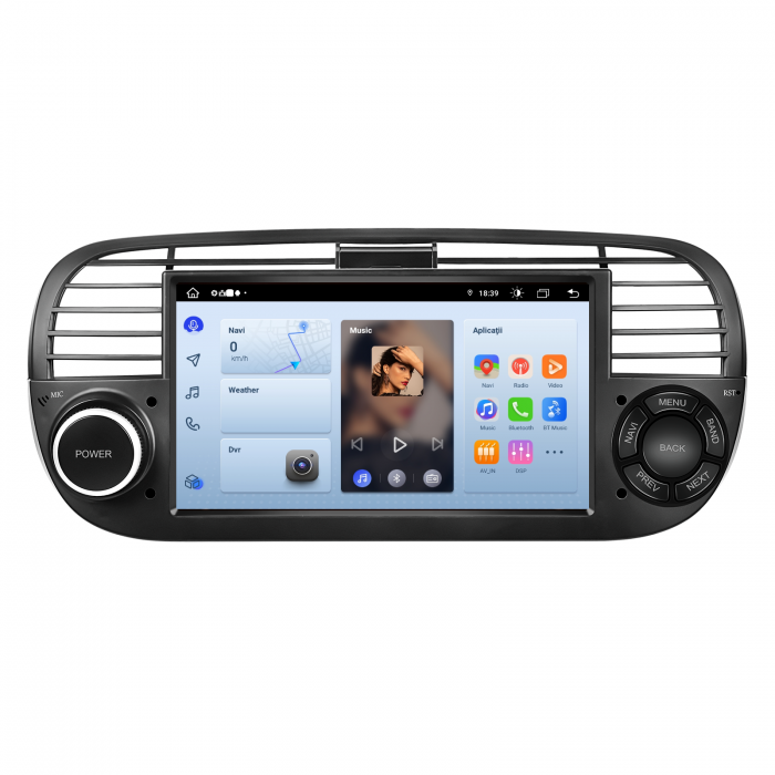 Navigatie Fiat 500 (2007-2015) cu Android 12, 4GB 64GB,SLOT SIM 4G, DSP, Carplay și Android Auto Wi-fi, ecran 7 inch [10]