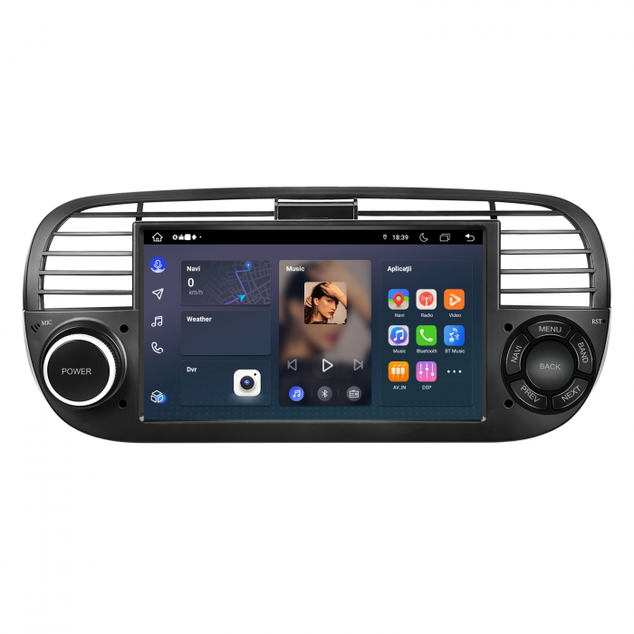 Navigatie Fiat 500 (2007-2015) cu Android 12, 4GB 64GB,SLOT SIM 4G, DSP, Carplay și Android Auto Wi-fi, ecran 7 inch [8]