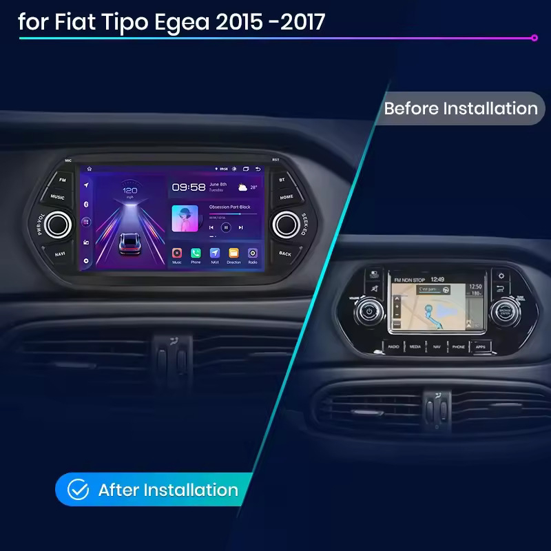 Navigatie Fiat TIPO (2015-2017) cu Android 12, 4GB 64GB,SLOT SIM 4G, DSP, Carplay și Android Auto Wi-fi, ecran 7 inch [4]