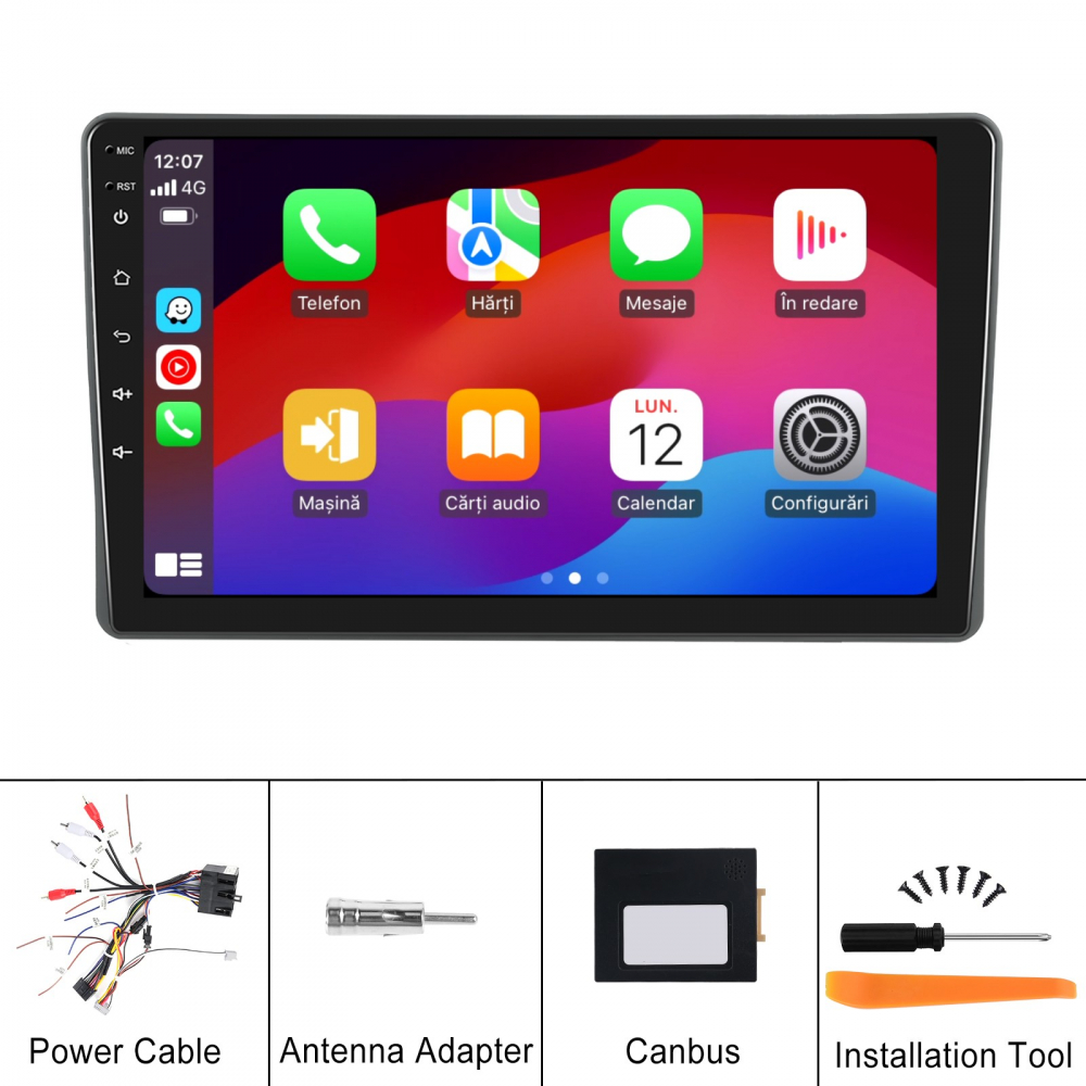 Navigatie Fiat Panda (2003-2012) cu Android, 2GB RAM 32GB ROM, DSP, ecran 9 Inch,Carplay si Android Auto [9]