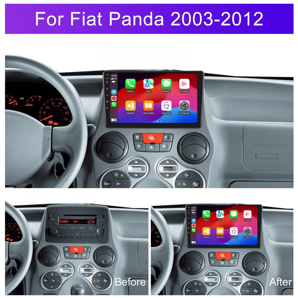 Navigatie Fiat Panda (2003-2012) cu Android, 2GB RAM 32GB ROM, DSP, ecran 9 Inch,Carplay si Android Auto [4]