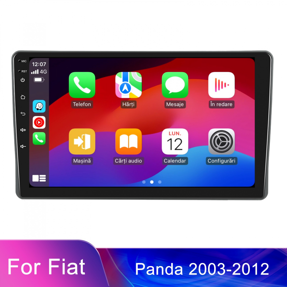 Navigatie Fiat Panda (2003-2012) cu Android, 4GB RAM 64GB ROM, DSP, ecran 9 Inch,Carplay si Android Auto [6]