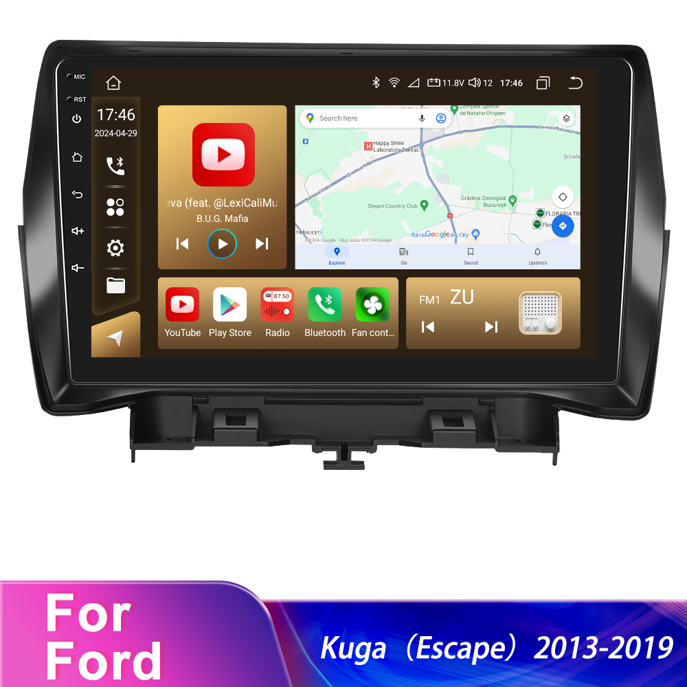 Navigatie Ford Kuga (2012-2019), Android 12, 4GB RAM 64GB, DSP, Carplay si Android auto, ecran 9 inch [5]