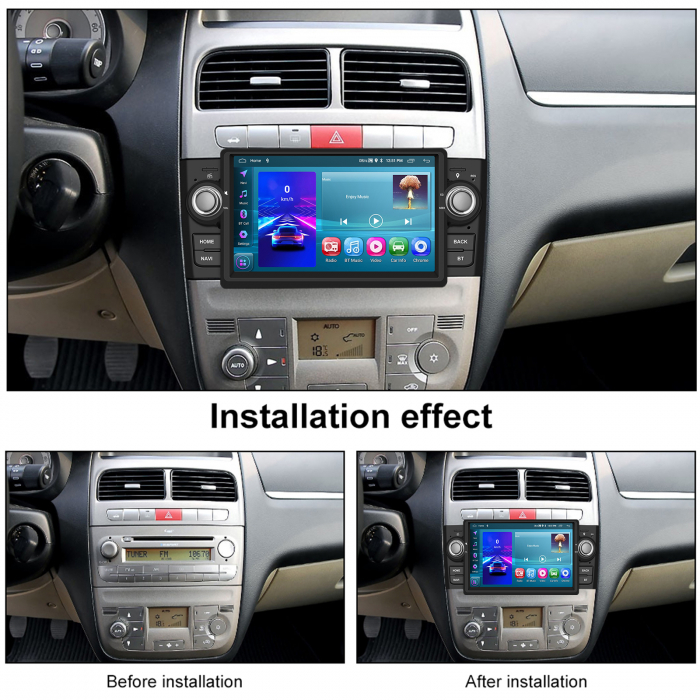 Navigatie Fiat Grande Punto (2007-2012) cu Android 13 2GB 64GB, DSP, CarPlay si Android Auto, ecran 7 inch [5]