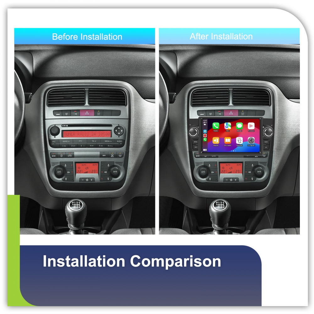 Navigație Android 15 Fiat Linea (2007-2012), 4GB RAM, 64GB, DSP, CarPlay, Android Auto, Ecran 7 [3]