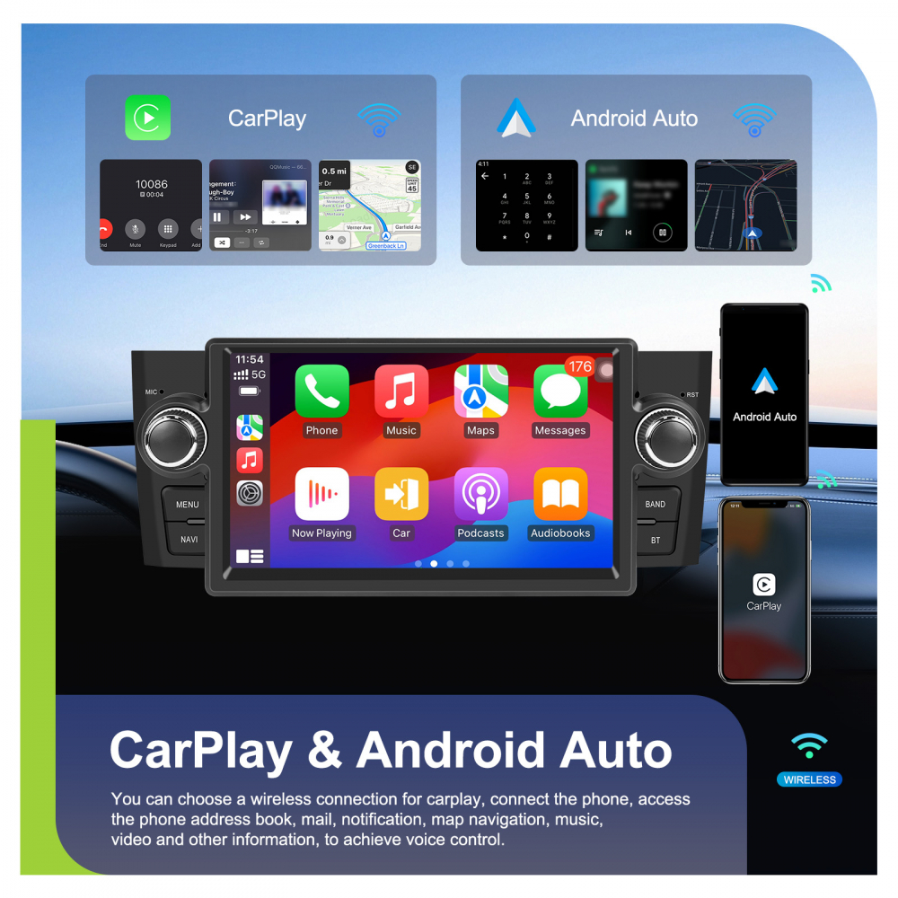 Navigație Android 15 Fiat Linea (2007-2012), 4GB RAM, 64GB, DSP, CarPlay, Android Auto, Ecran 7 [4]