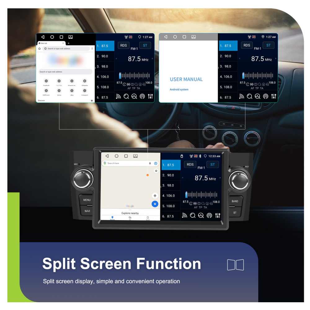 Navigație Android 15 Fiat Linea (2007-2012), 4GB RAM, 64GB, DSP, CarPlay, Android Auto, Ecran 7 [6]