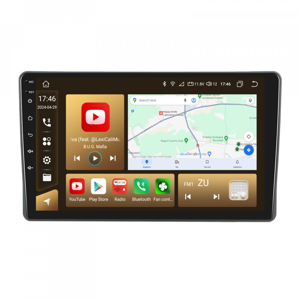 Navigatie Fiat Panda (2003-2012) cu Android, 8GB RAM 128GB ROM, cu SLOT SIM 4G, DSP, ecran 9 Inch, Carplay si Android Auto [1]