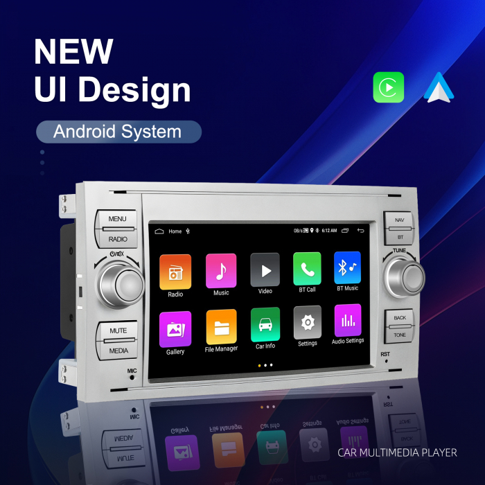 Navigatie Ford (2005-2014) cu Android 13, 2GB RAM 64GB, DSP,RDS, CarPlay si Android Auto Wireles Ecran de 7 Inch [5]