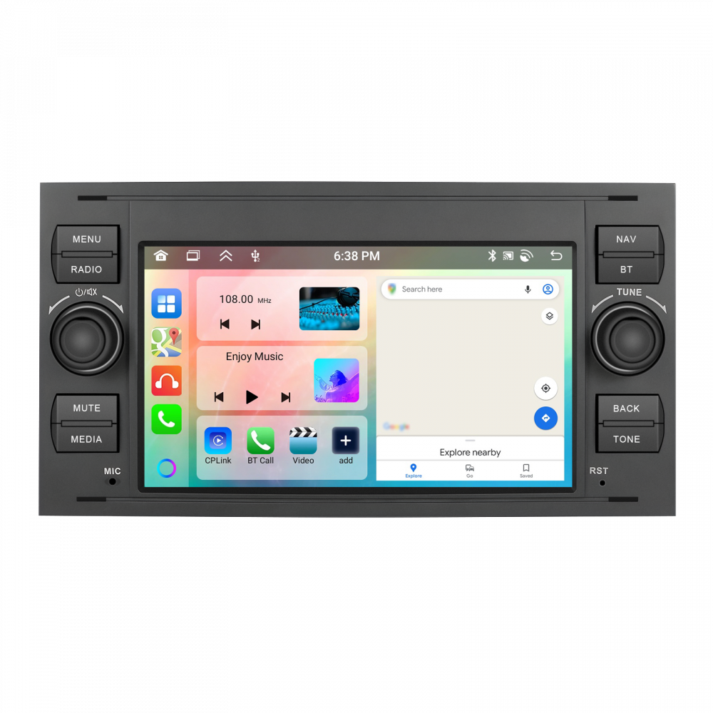 Navigatie Ford (2005-2014) cu Android, 4GB RAM 64GB, DSP,RDS, CarPlay si Android Auto Wireles Ecran de 7 Inch BK [6]