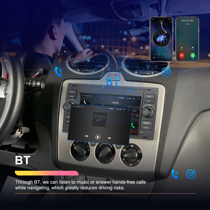 Navigatie Ford (2005-2014) cu Android 13, 2GB RAM 64GB, DSP,RDS, CarPlay si Android Auto Wireles Ecran de 7 Inch BK [5]