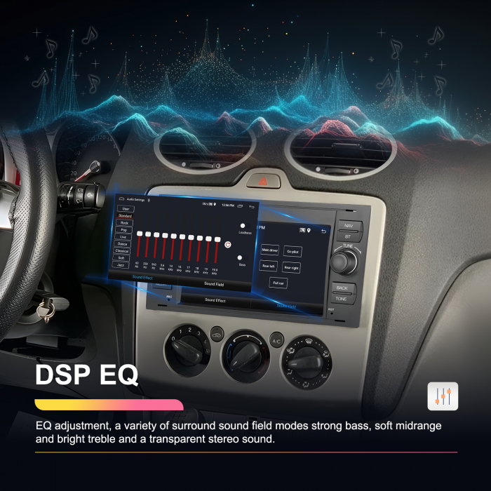 Navigatie Ford (2005-2014) cu Android 13, 2GB RAM 64GB, DSP,RDS, CarPlay si Android Auto Wireles Ecran de 7 Inch BK [8]