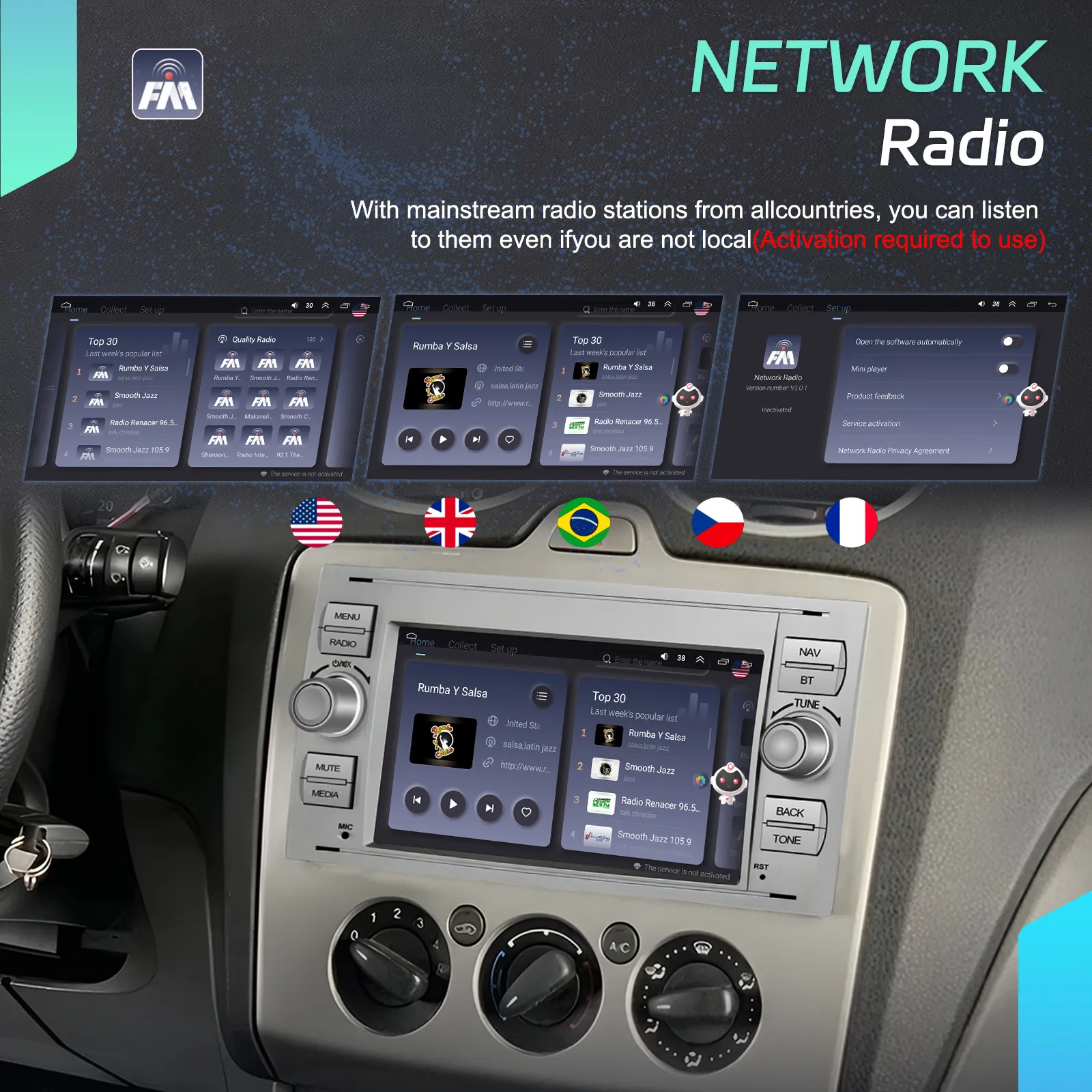 Navigatie Ford (2005-2014) cu Android, 4GB RAM 64GB, DSP,RDS, CarPlay si Android Auto Wireles Ecran de 7 Inch GR [7]