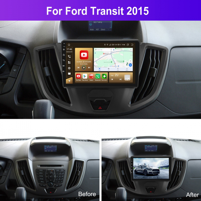 Navigatie Ford Transit (2014-2020), Android 13, 4GB RAM 64GB, DSP, Carplay si Android auto, ecran 9 inch [2]