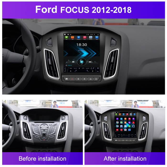 Navigatie Ford Focus (2012-2018) Tip Tesla, Android 12, 4GB RAM 64GB, SLOT SIM 4G, DSP, CarPlay si Android Auto, ecran 9,7 inch [12]