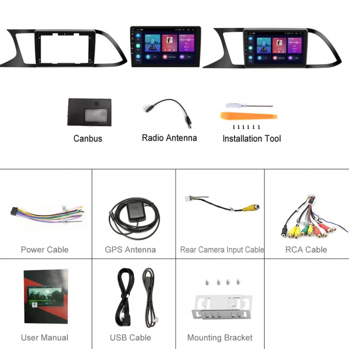 Navigatie Seat Leon 3 (2013-2020) cu Android 11, 2GB RAM 32 GB ROM ecran 9 Inch,Carplay si Android Auto [6]