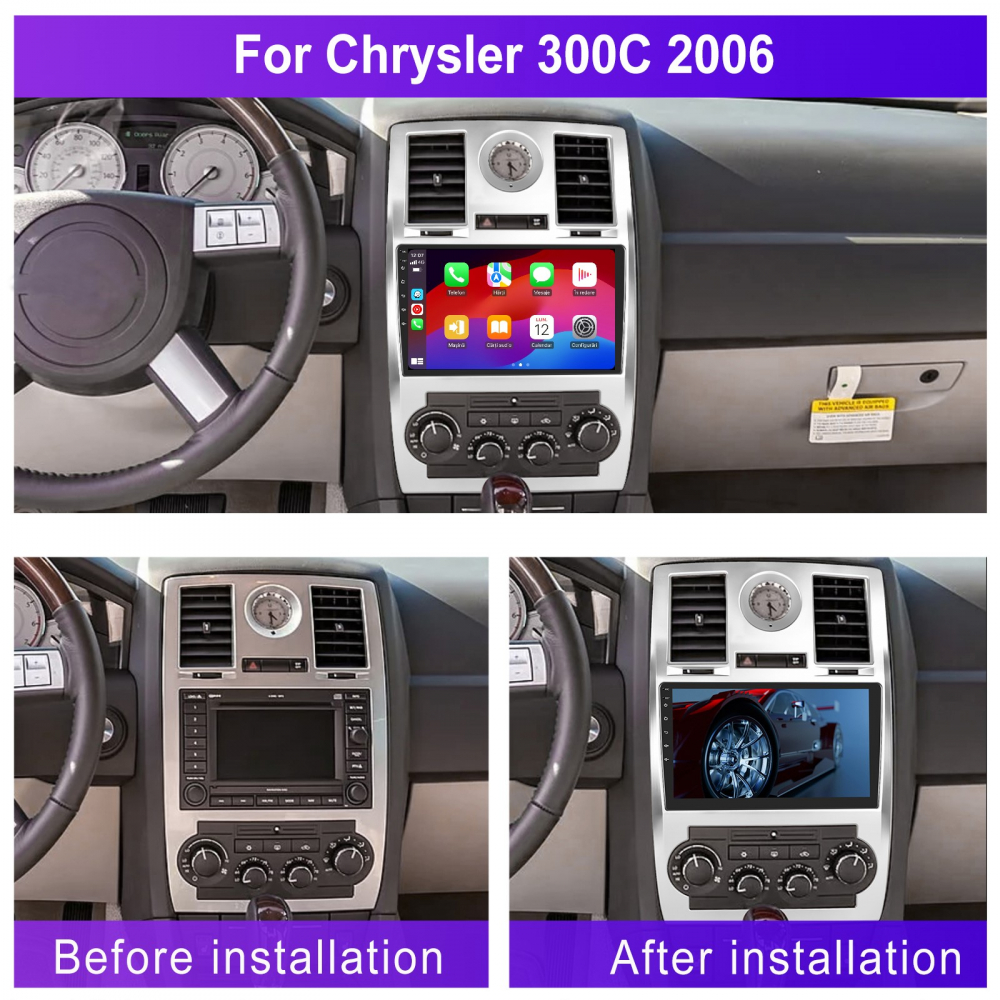Navigatie CHRYSLER C300 2006, Android 12, 2GB RAM 32GB, DSP, Carplay si Android auto, ecran 9 inch [3]