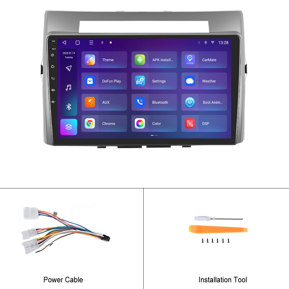 Navigație Toyota Verso (2004-2009) cu Android, 4GB RAM 64GB ROM, DSP, ecran 9 Inch, Carplay si Android Auto [8]