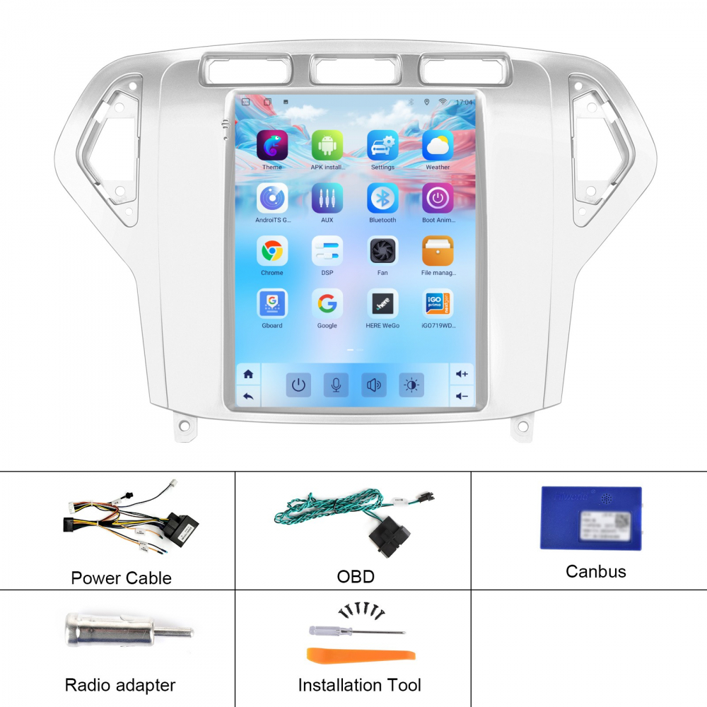 Navigatie Ford Monedo (2007-2010) Tip Tesla, Android 12, 2GB RAM 32GB, DSP, CarPlay si Android Auto, ecran 9,7 inch [10]
