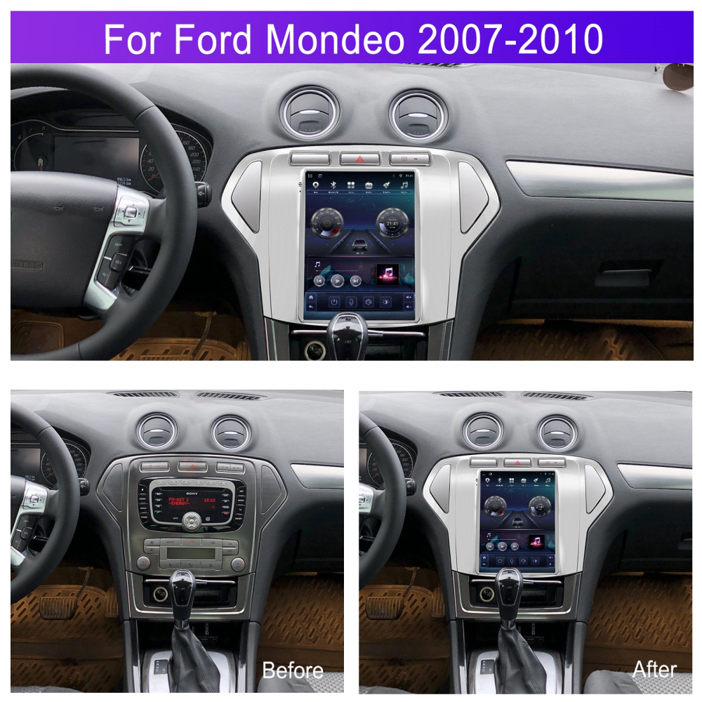 Navigatie Ford Monedo (2007-2010) Tip Tesla, Android 12, 2GB RAM 32GB, DSP, CarPlay si Android Auto, ecran 9,7 inch [2]