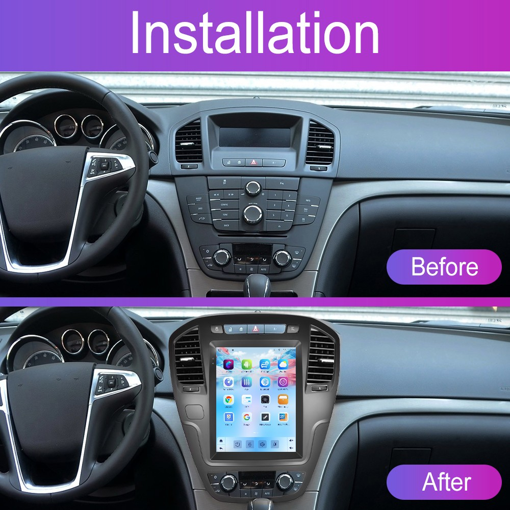 Navigatie Buick Regal (2009-2013), Opel Insignia (2009-2013) Tip Tesla, Android 12, 4GB RAM 64GB, SLOT SIM 4G, DSP, CarPlay si Android Auto, ecran 9,7 inch [2]
