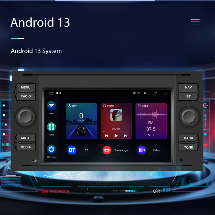 Navigatie Ford Transit (2005-2014) cu Android 13, 2GB RAM 64GB, DSP, CarPlay si Android Auto Wireles Ecran de 7 Inch [10]
