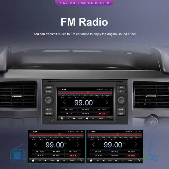 Navigatie Ford Transit (2005-2014) cu Android 13, 2GB RAM 64GB, DSP, CarPlay si Android Auto Wireles Ecran de 7 Inch [7]