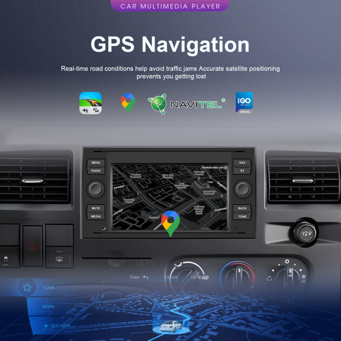 Navigatie Ford Transit (2005-2014) cu Android 13, 2GB RAM 64GB, DSP, CarPlay si Android Auto Wireles Ecran de 7 Inch [8]