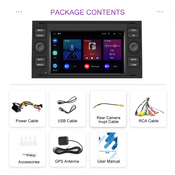 Navigatie Ford Transit (2005-2014) cu Android 13, 2GB RAM 64GB, DSP, CarPlay si Android Auto Wireles Ecran de 7 Inch [12]