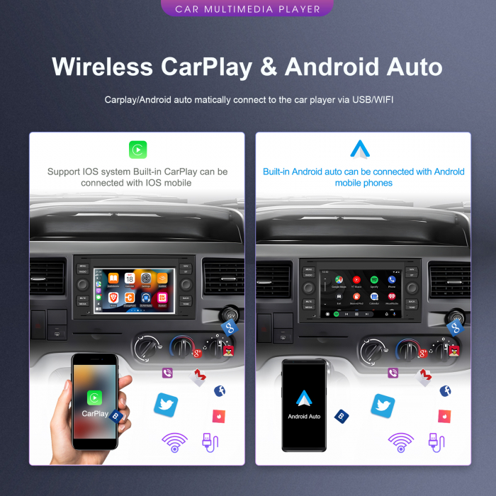 Navigatie Ford Transit (2005-2014) cu Android 13, 2GB RAM 64GB, DSP, CarPlay si Android Auto Wireles Ecran de 7 Inch [2]