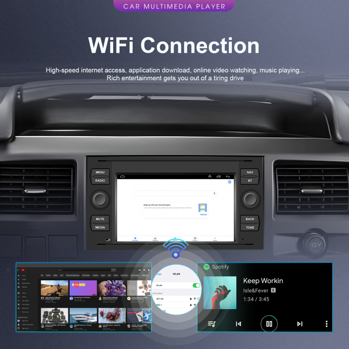 Navigatie Ford Transit (2005-2014) cu Android 13, 2GB RAM 64GB, DSP, CarPlay si Android Auto Wireles Ecran de 7 Inch [9]