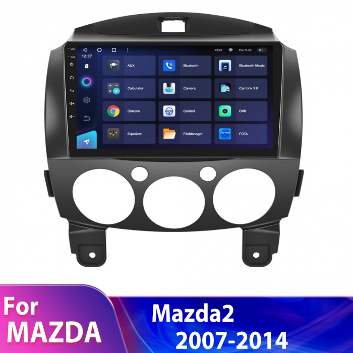 Navigatie MAZDA 2 (2007-2014), Android 12, 4GB RAM 64GB, SIM 4G, DSP, Carplay si Android auto, ecran 9 inch [2]