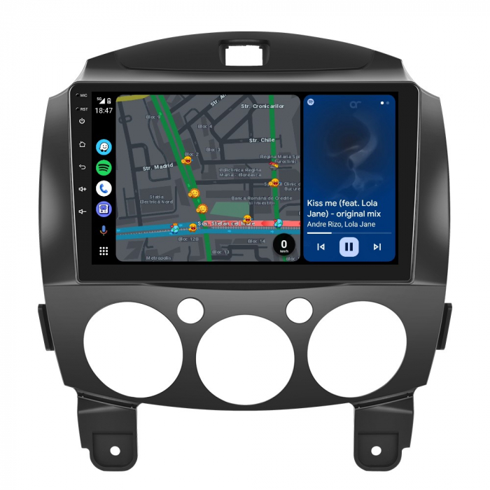 Navigatie MAZDA 2 (2007-2014), Android 12, 4GB RAM 64GB, SIM 4G, DSP, Carplay si Android auto, ecran 9 inch [4]