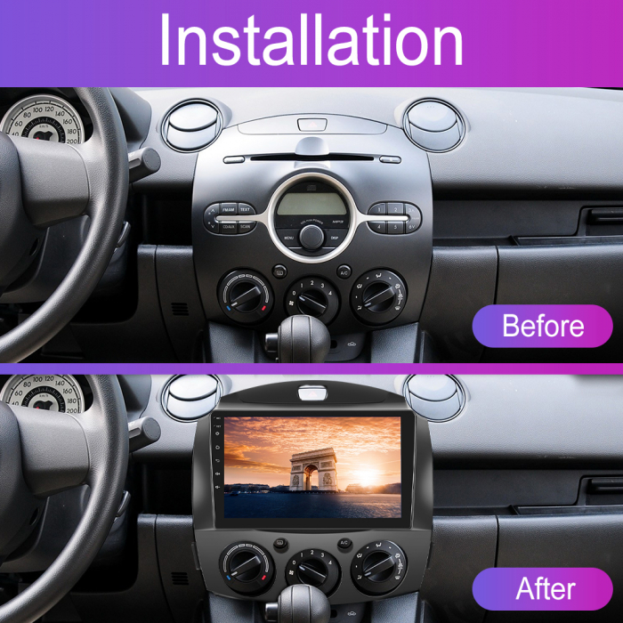 Navigatie MAZDA 2 (2007-2014), Android 12, 4GB RAM 64GB, SIM 4G, DSP, Carplay si Android auto, ecran 9 inch [3]