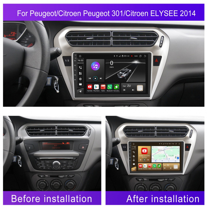 Navigatie Peugeot 301 (2012-2016), Android 12, 4GB RAM 64GB, SLOT SIM 4G, DSP, Carplay si Android auto, ecran 9 inch [4]