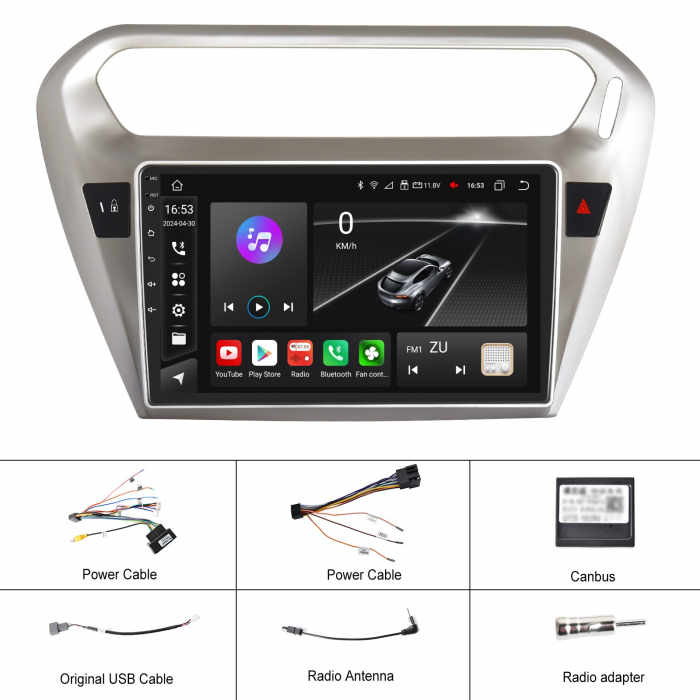 Navigatie Peugeot 301 (2012-2016), Android 12, 4GB RAM 64GB, SLOT SIM 4G, DSP, Carplay si Android auto, ecran 9 inch [9]