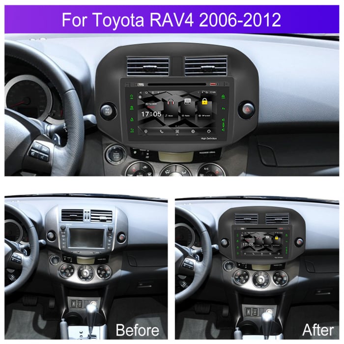 Navigatie Toyota RAV 4 III (2005-2013), Android 12, 8GB RAM 128GB, SLOT SIM 4G, DSP, Carplay si Android auto, ecran 9 inch [2]