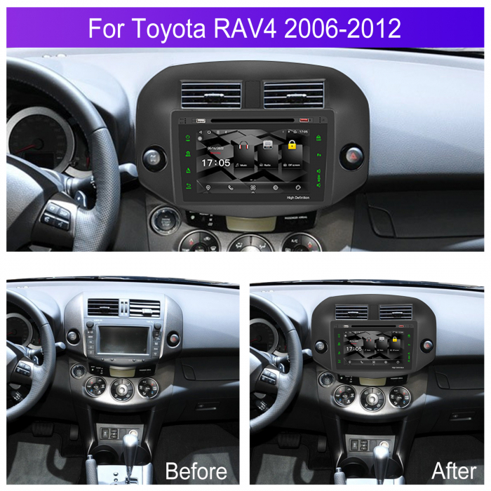 Navigatie Toyota RAV 4 III (2005-2013), Android 13, 4GB RAM 64GB, DSP, Carplay si Android auto, ecran 9 inch [6]