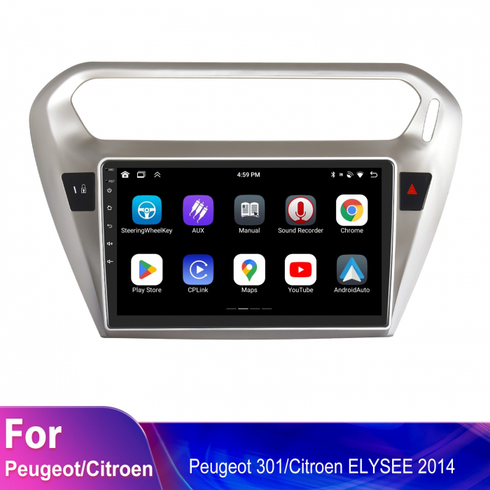 Navigatie Peugeot 301 (2012-2016), Android 12, 4GB RAM 64GB, SLOT SIM 4G, DSP, Carplay si Android auto, ecran 9 inch [2]