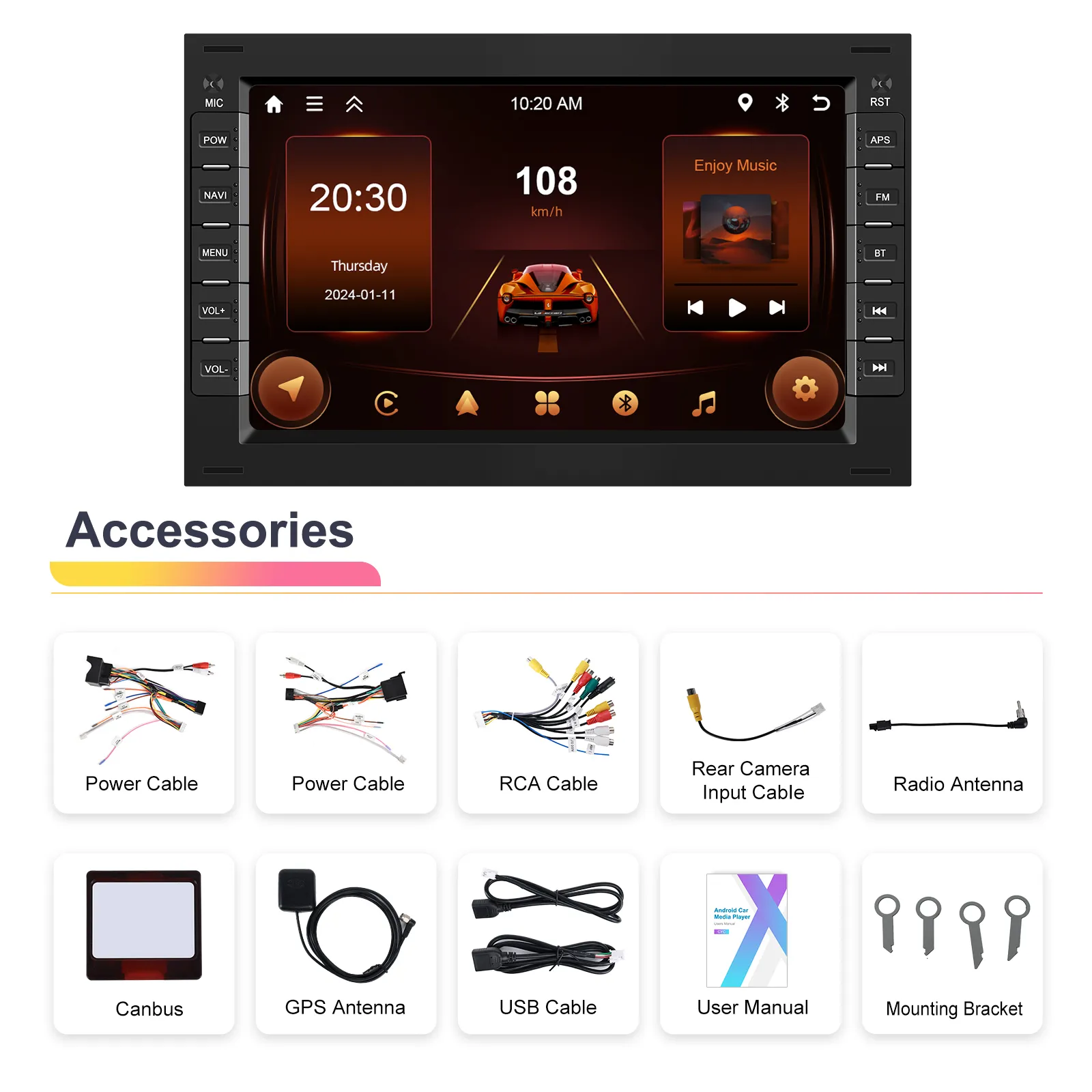 Navigatie Golf 4,PassatB5.5,Polo,Jetta, 2GB RAM 64GB ROM, Android 13, CarPlay si Android Auto, Bluetooth,wi-fi, waze,ecran 7 inch [10]