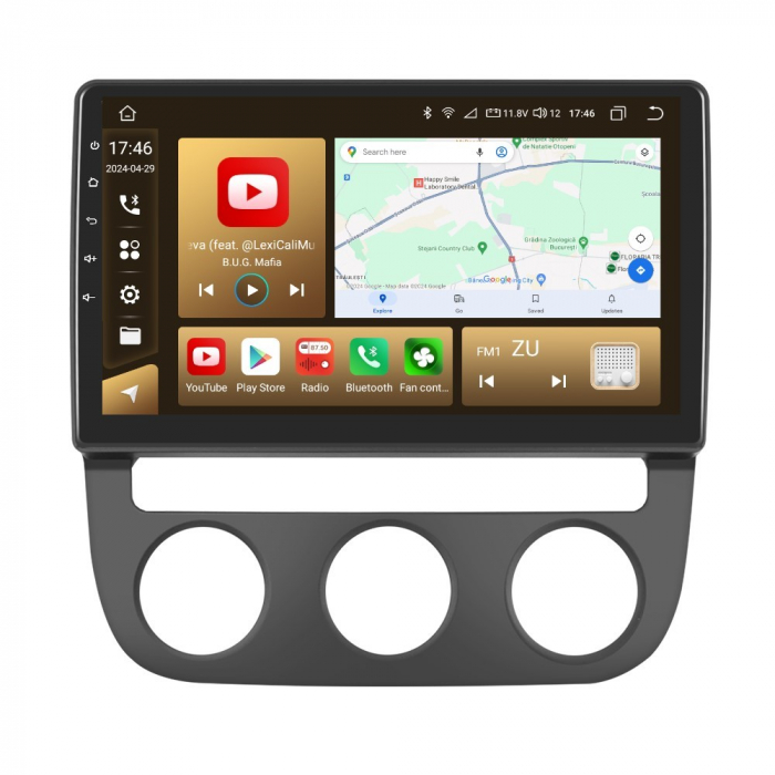 Navigatie Golf 5|Jetta (2004-2009) cu Android 12, 8 GB RAM 128 GB ROM, SLOT SIM 4G, DSP, CarPlay si Android Auto ecran 10 inch [3]